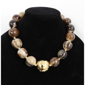 Next Tiger Eye Multi Large Round Beaded Necklace 20‎ inch